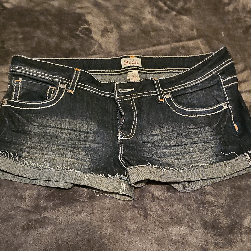 Mudd Women's Dark Blue Jean Shorts